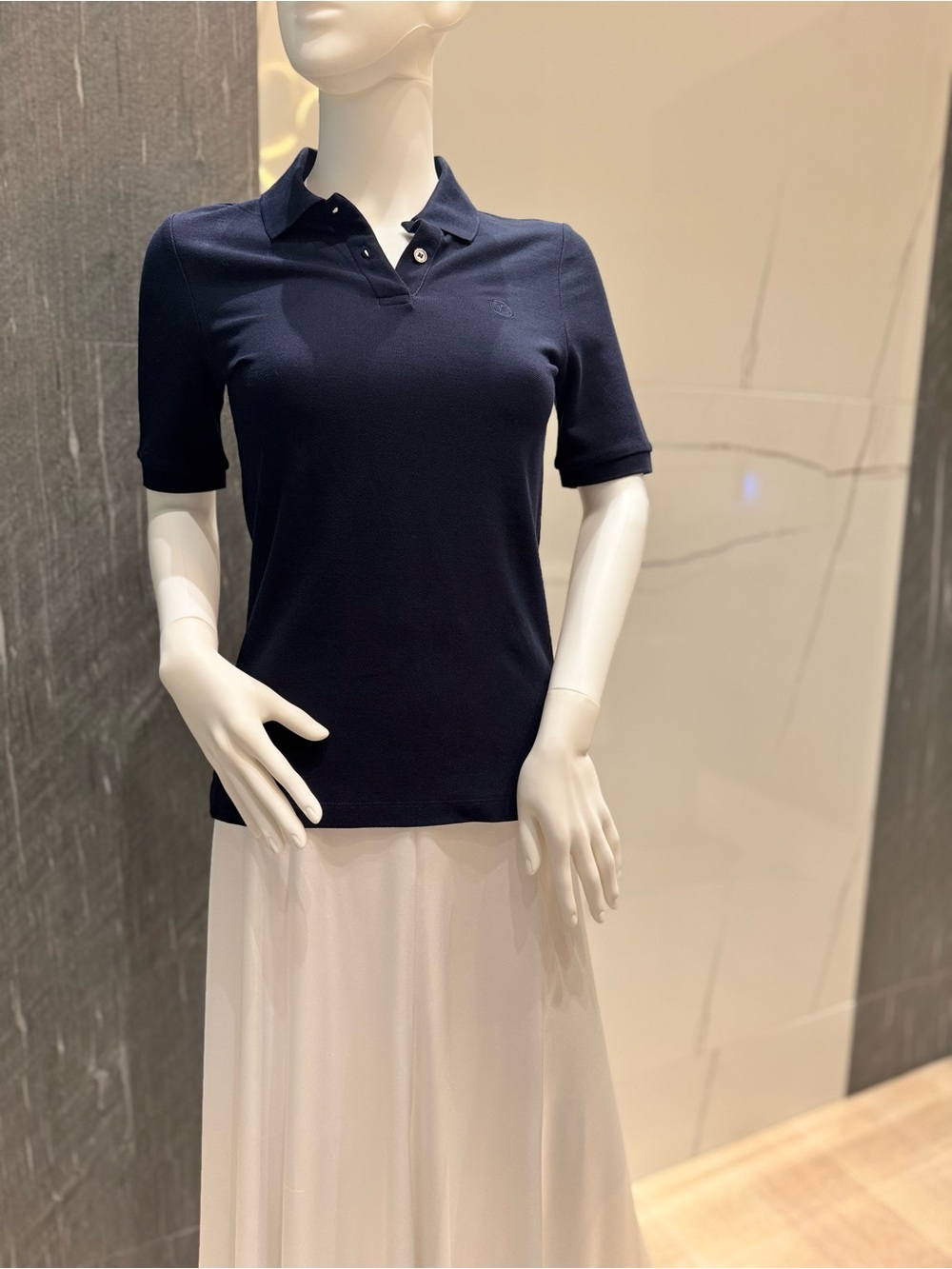 LOUIS VUITTON Women's Navy Short-Sleeve Polo Top Size XS